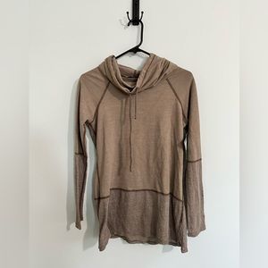 NUX COWL NECK MESH DETAIL ACTIVE LONG SLEEVES